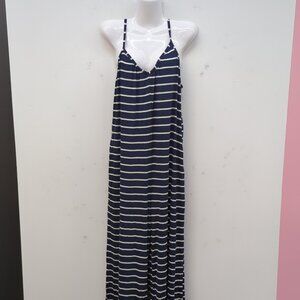 Maurices 24/7 Bare Waistless Women's Knit Jumpsuit Medium Navy Blue